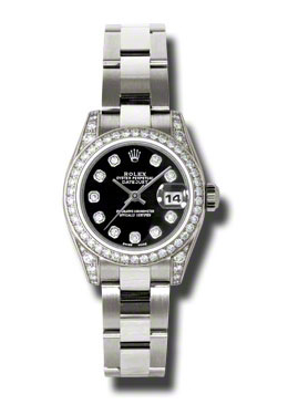 Lady Datejust 26 Black Dial 18K White Gold Oyster Bracelet Automatic Watch