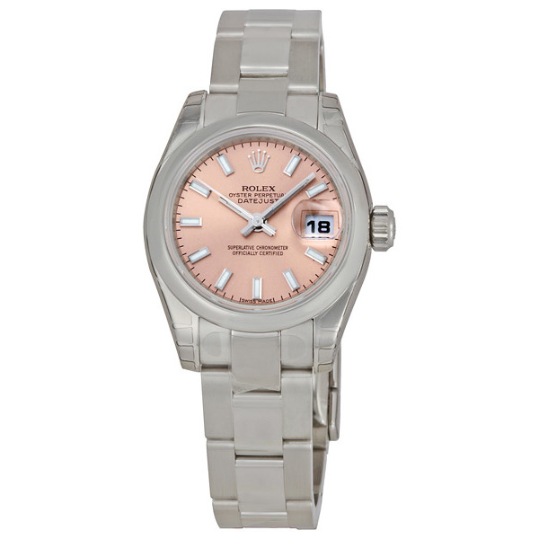 Rolex Lady Datejust 26 Pink Dial Stainless Steel Oyster Bracelet Automatic Watch 179160PSO