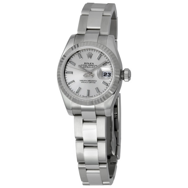 Rolex Lady Datejust 26 Silver Dial Stainless Steel Oyster Bracelet Automatic Watch 179174SSO