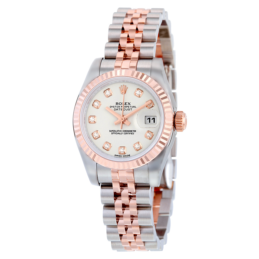 Rolex Lady Datejust 26 White Dial Stainless Steel and 18K Everose Gold Jubilee Bracelet Automatic Watch 179171WDJ