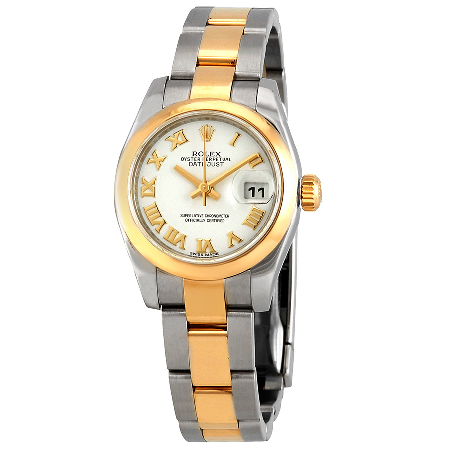 Rolex Lady Datejust 26 White Dial Stainless Steel and 18K Yellow Gold Oyster Bracelet Automatic Watch 179163WRO