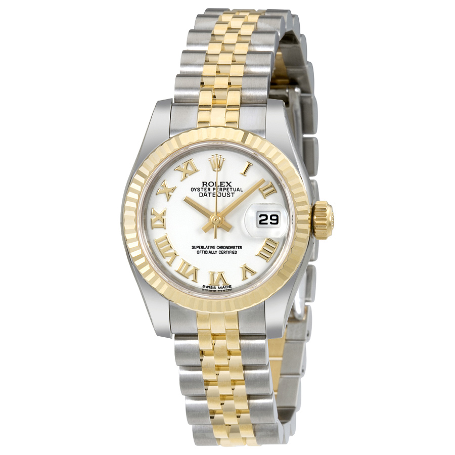 Rolex Lady Datejust 26 White Dial Stainless Steel and 18K Yellow Gold Jubilee Bracelet Automatic Watch 179173WRJ