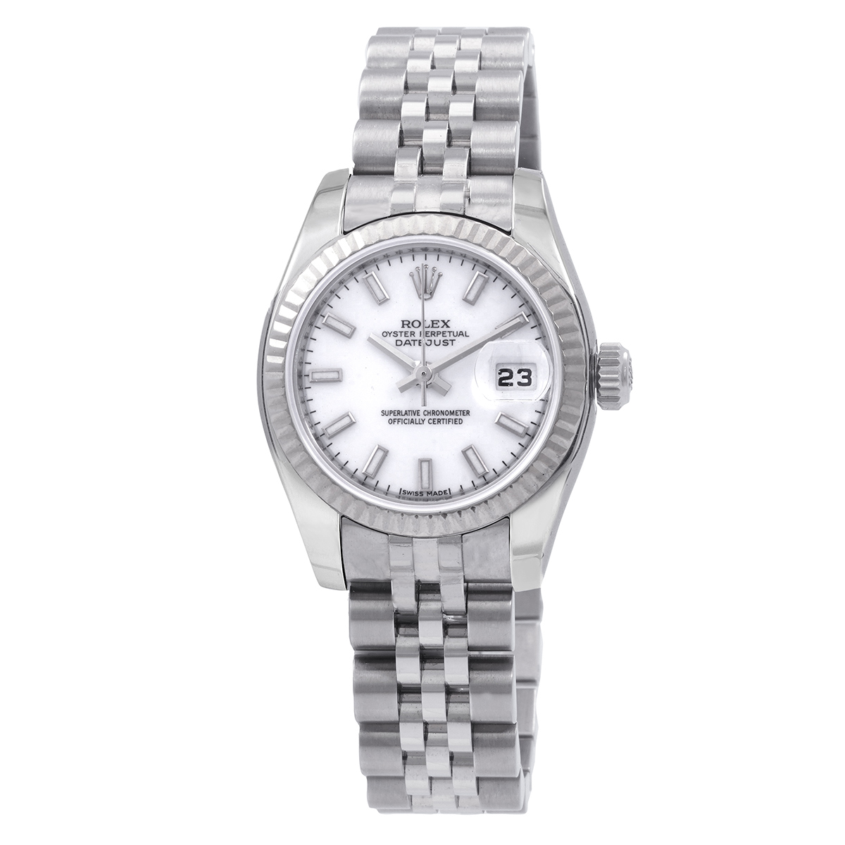 Rolex Lady Datejust 26 White Dial Stainless Steel Jubilee Bracelet Automatic Watch 179174WSJ