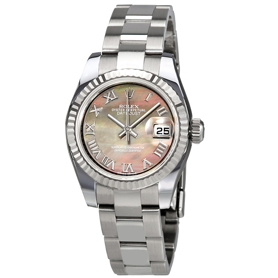 Rolex Lady Datejust Black Mother of Pearl Roman Dial Automatic Watch 179174BMRO