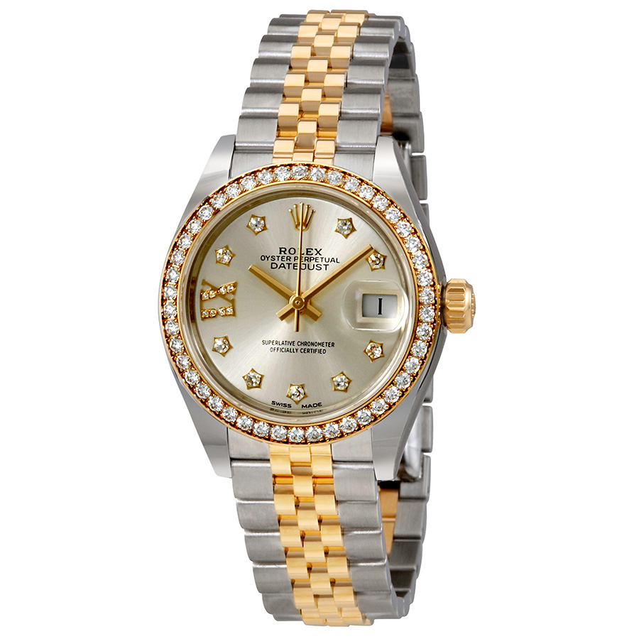 Rolex Lady Datejust Silver Roman Diamond Dial Automatic Watch 279383SRDJ