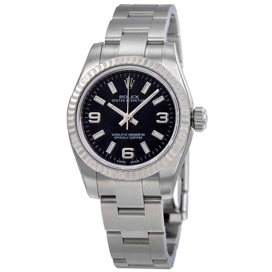 Rolex Lady Oyster Perpetual 26 Black Dial Stainless Steel Oyster Bracelet Automatic Watch 176234BKSAO