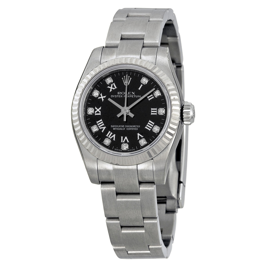 Rolex Lady Oyster Perpetual 26 Black Dial Stainless Steel Oyster Bracelet Automatic Watch 176234BKRDO