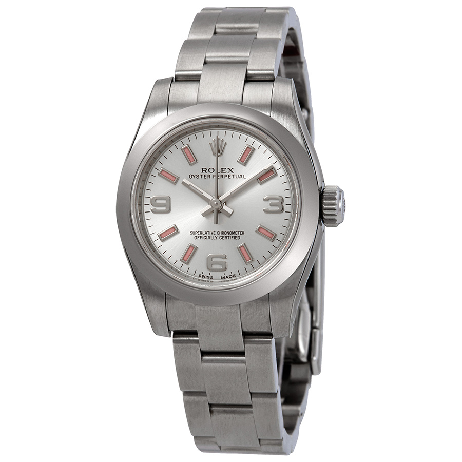 Rolex Lady Oyster Perpetual 26 Silver Dial Stainless Steel Oyster Bracelet Automatic Watch 176200SAPSO