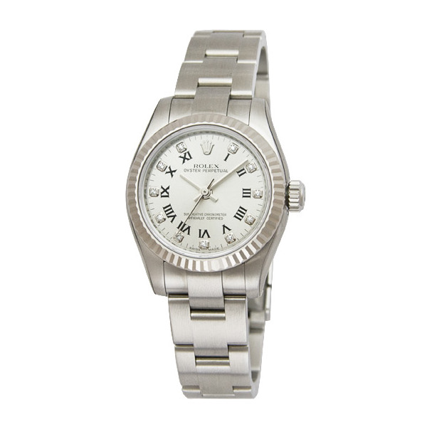 Rolex Lady Oyster Perpetual 26 Silver With 11 Diamonds Dial Stainless Steel Oyster Bracelet Automatic Watch 176234SRDO
