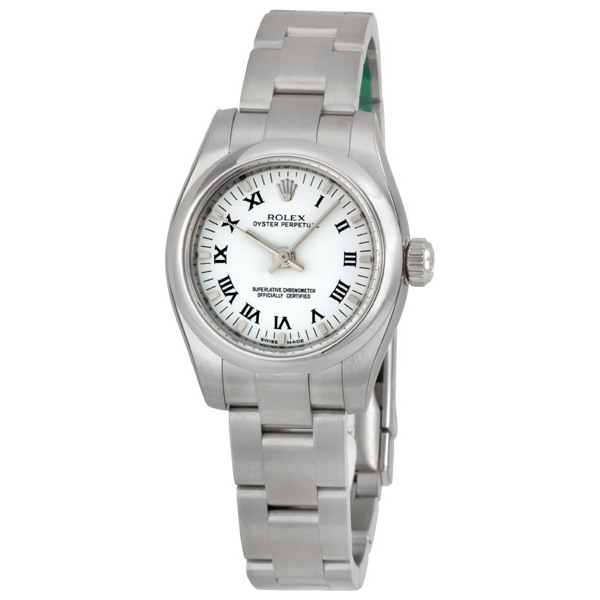 Rolex Lady Oyster Perpetual 26 White Dial Stainless Steel Oyster Bracelet Automatic Watch 176200WRO