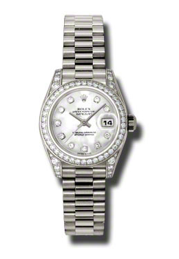 Lady-Datejust 26 Mother Of Pearl Dial 18K White Gold President Automatic Ladies Watch