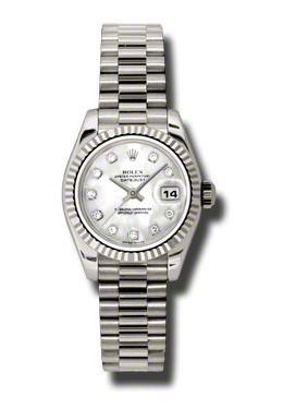Lady-Datejust 26 Mother Of Pearl Dial 18K White Gold President Automatic Ladies Watch