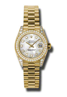Lady-Datejust 26 Mother Of Pearl Dial 18K Yellow Gold President Automatic Ladies Watch
