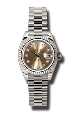 Lady-Datejust 26 Pink Dial 18K White Gold President Automatic Ladies Watch