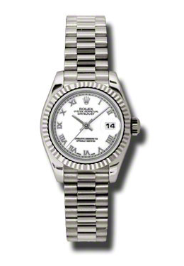 Lady-Datejust 26 White Dial 18K White Gold President Automatic Ladies Watch