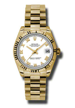 Lady-Datejust 31 White Dial 18K Yellow Gold President Automatic Ladies Watch