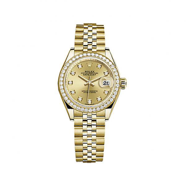 Lady-Datejust Champagne Diamond Dial Automatic Jubilee Watch