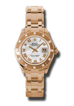 Lady-Datejust Pearlmaster Mother Of Pearl Dial 18K Everose Gold Automatic Ladies Watch