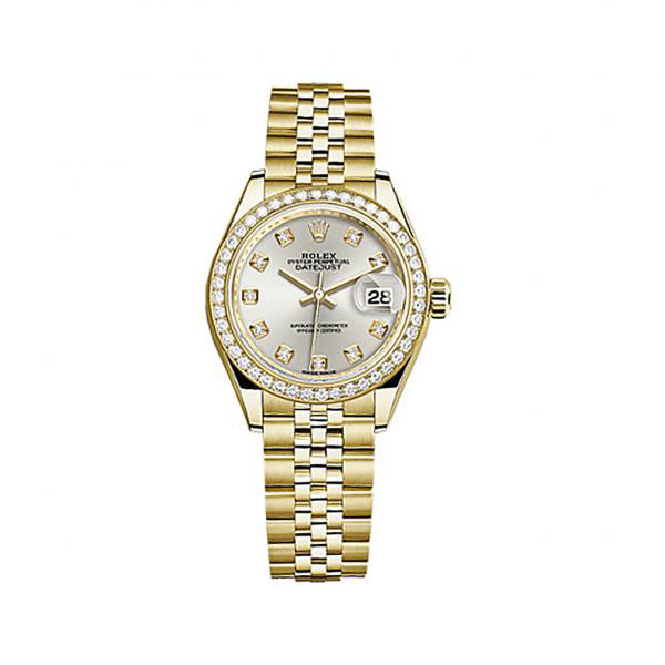 Lady-Datejust Silver Dial 18 Carat Yellow Gold Jubilee Watch