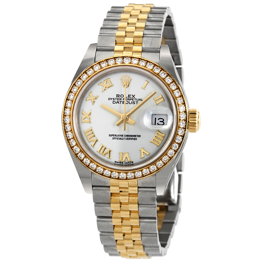 Rolex Lady-Datejust White Dial Automatic Ladies Steel and 18kt Yellow Gold Jubilee Diamonds Watch 279383WRJ