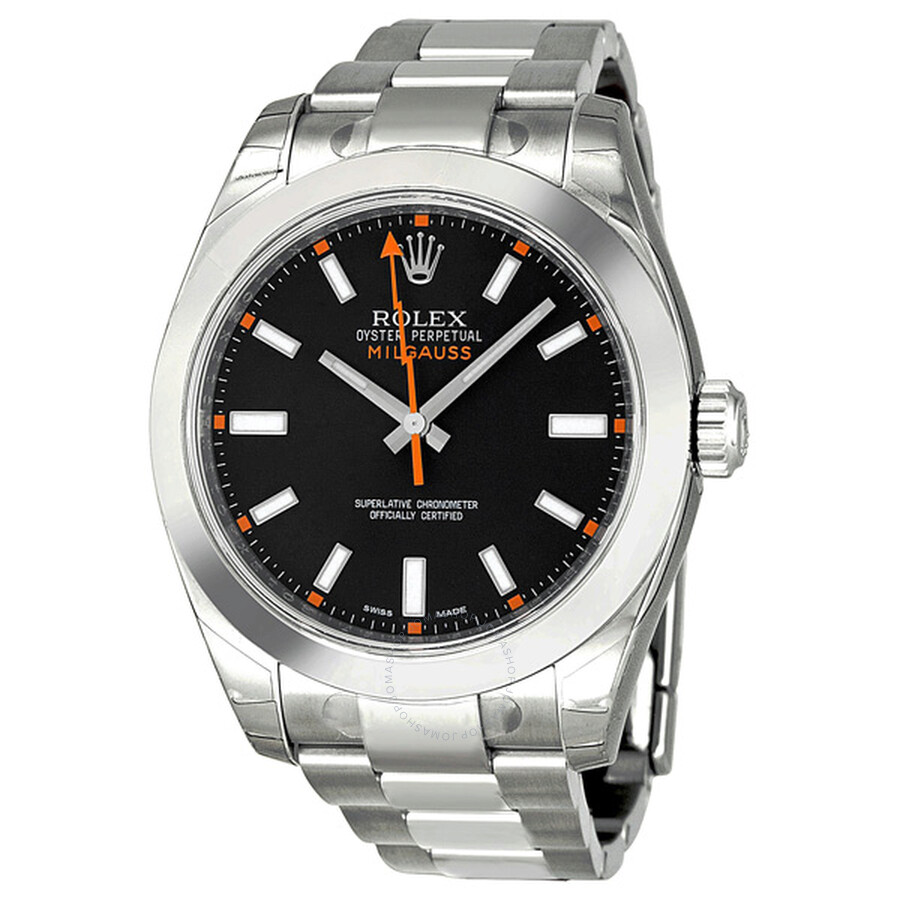 Rolex Milgauss Black Dial Stainless Steel Oyster Bracelet Automatic Men\u0027s Watch 116400BKSO