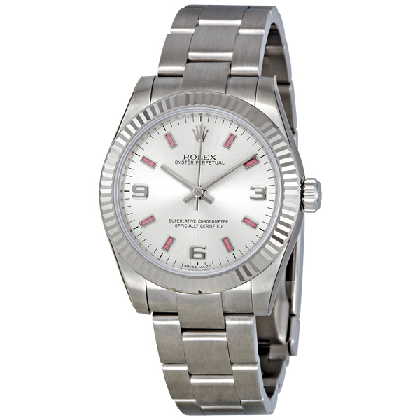 Rolex Oyster Perpetual 31 mm Silver Dial Stainless Steel Bracelet Automatic Unisex Watch 177234SAPSO