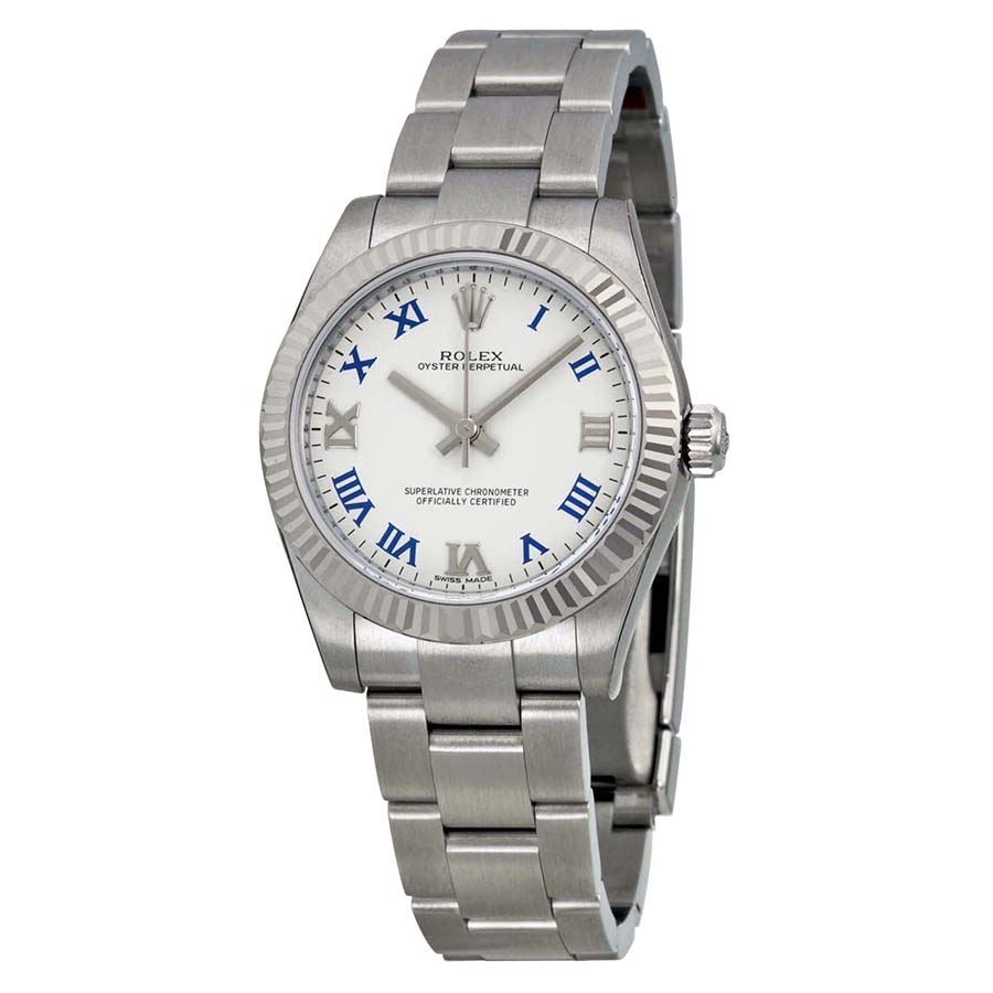 Rolex Oyster Perpetual 31 mm White Dial Stainless Steel Bracelet Automatic Ladies Watch 177234WBLRO