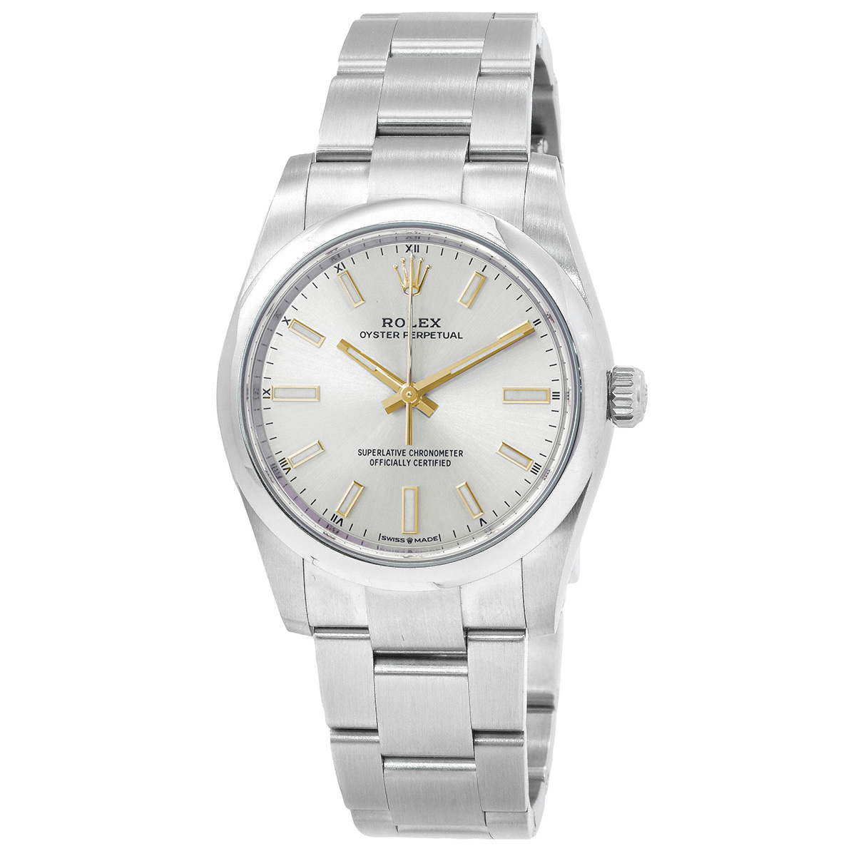 Rolex Oyster Perpetual 34 Automatic Chronometer Silver Dial Ladies Watch 124200SSO