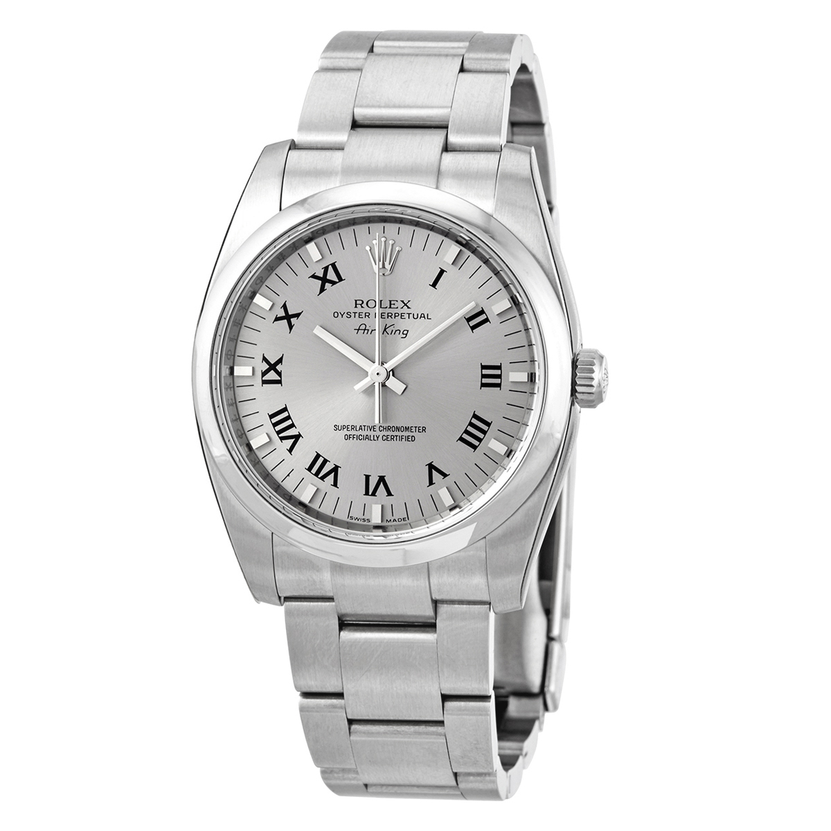 Rolex Oyster Perpetual 34 Grey Dial Stainless Steel Bracelet Automatic Men's Watch 114200GYRO
