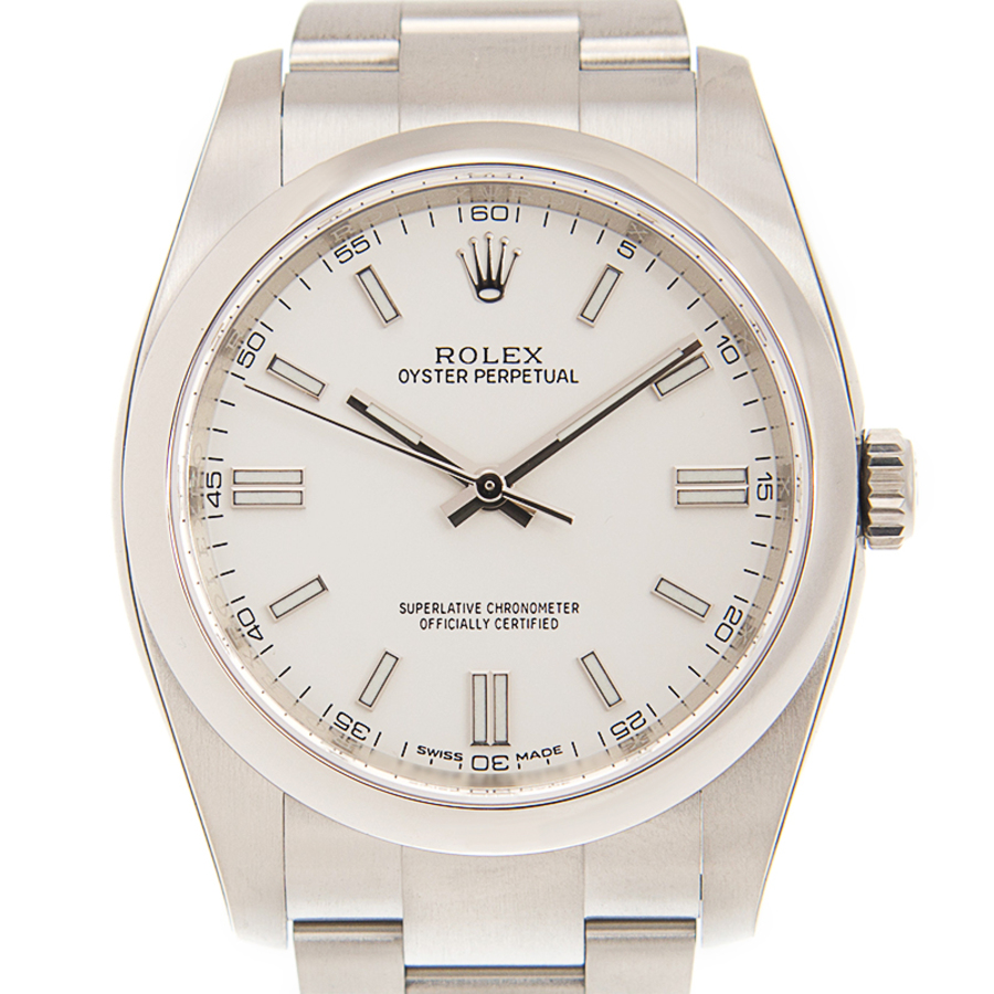 Rolex Oyster Perpetual 36 Automatic Chronometer White Dial Men's Watch 116000-0012