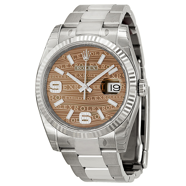 Rolex Oyster Perpetual 36 mm Bronze Wave Dial Stainless Steel Bracelet Automatic Unisex Watch 116234BRWJSDAO