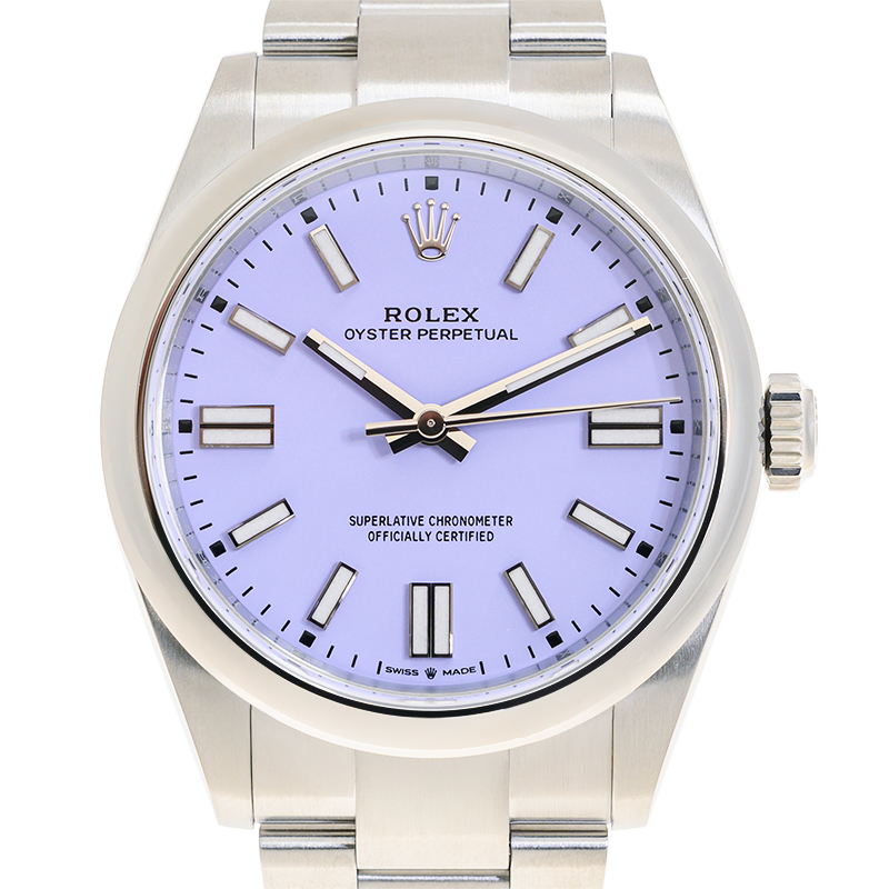 Rolex Oyster Perpetual Automatic Chronometer Purple Dial Men's Watch 134300-0012