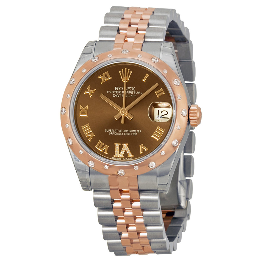 Rolex Oyster Perpetual Datejust 31 Chocolate Dial Stainless Steel and 18K Everose Gold Jubilee Bracelet Automatic Ladies Watch 178341CHORDJ