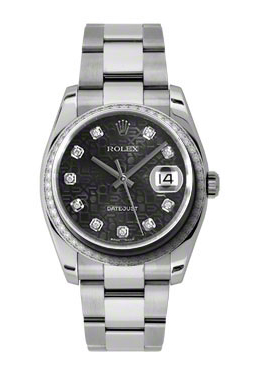 Rolex Oyster Perpetual Datejust 36 Black Dial Stainless Steel Bracelet Automatic Ladies Watch 116244BKJDO