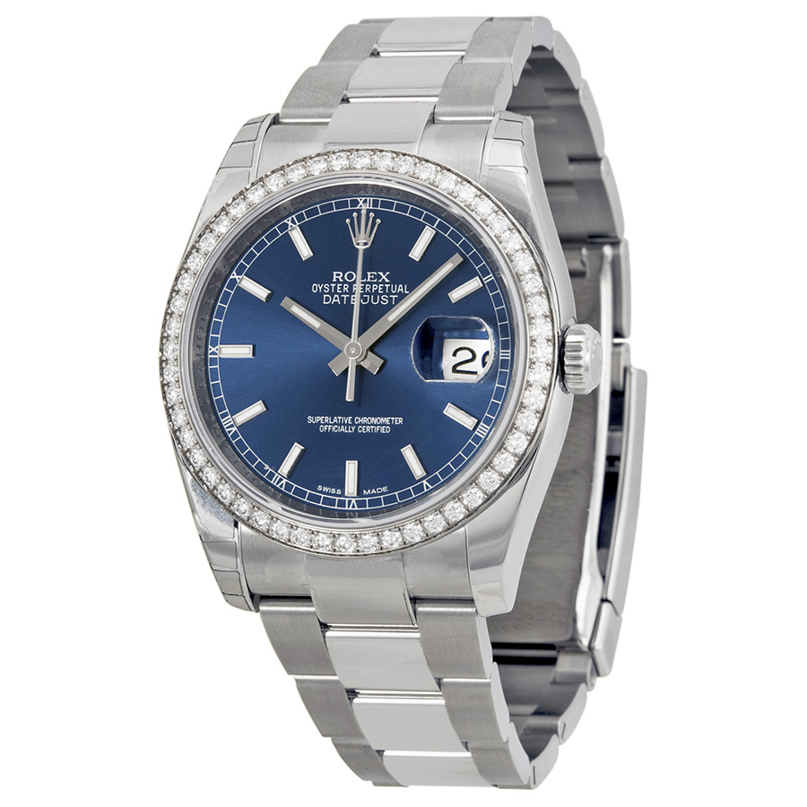 Rolex Oyster Perpetual Datejust 36 Blue Dial Stainless Steel Bracelet Automatic Unisex Watch 116244BLSO