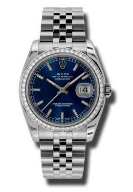 Rolex Oyster Perpetual Datejust 36 Blue Dial Stainless Steel Jubilee Bracelet Automatic Men's Watch 116244BLSJ