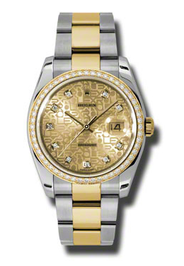 Oyster Perpetual Datejust 36 Champagne Dial Stainless Steel and 18K Yellow Gold Bracelet Automatic Ladies Watch