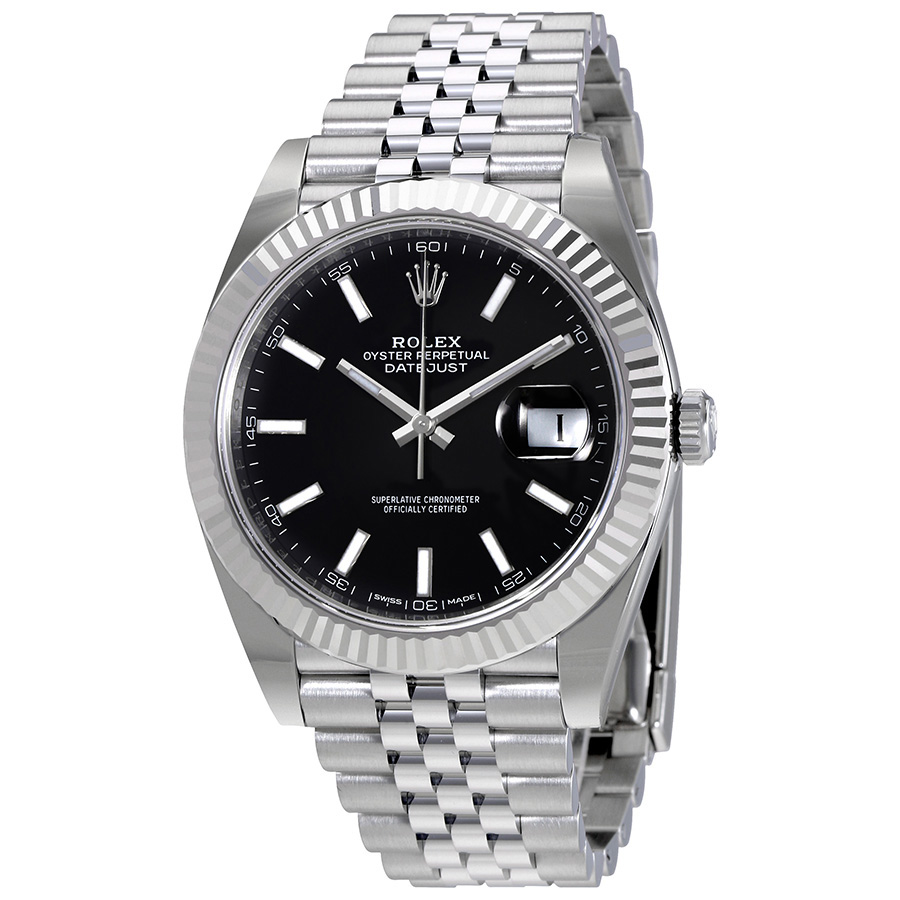 Rolex Oyster Perpetual Datejust Black Dial Jubilee Men's Watch