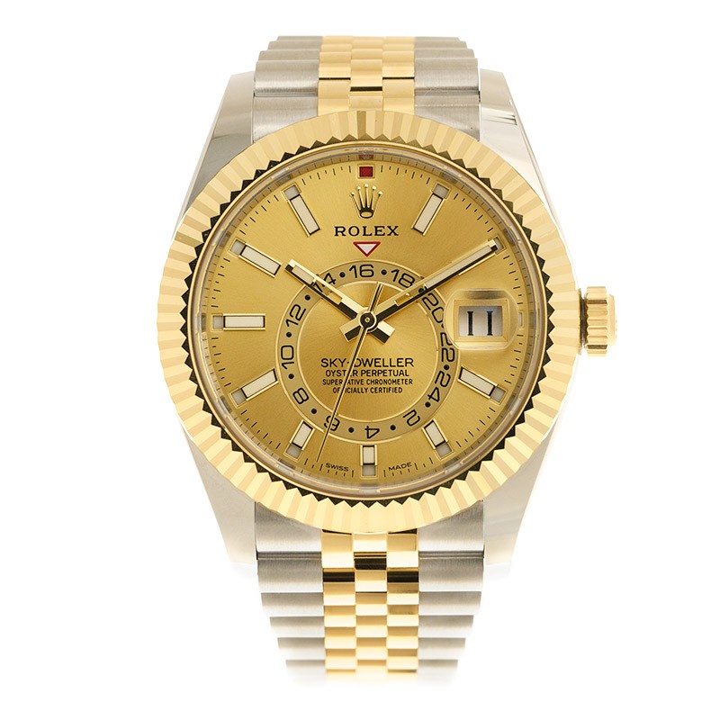 Rolex Oyster Perpetual Sky-Dweller Automatic Chronometer Champagne Dial Men's Watch 326933CSJ