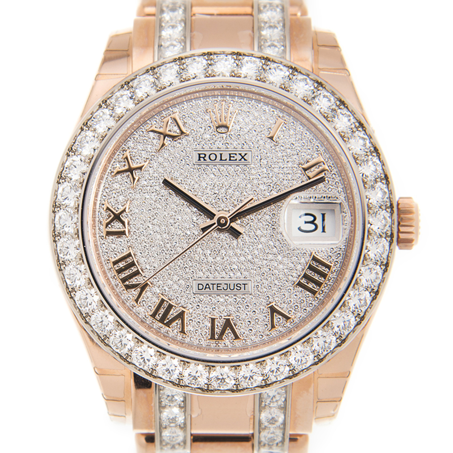 Rolex Pearlmaster 39 Diamond Pave Dial Men's 18kt Rose Gold Pearlmaster Watch 86285DRPM