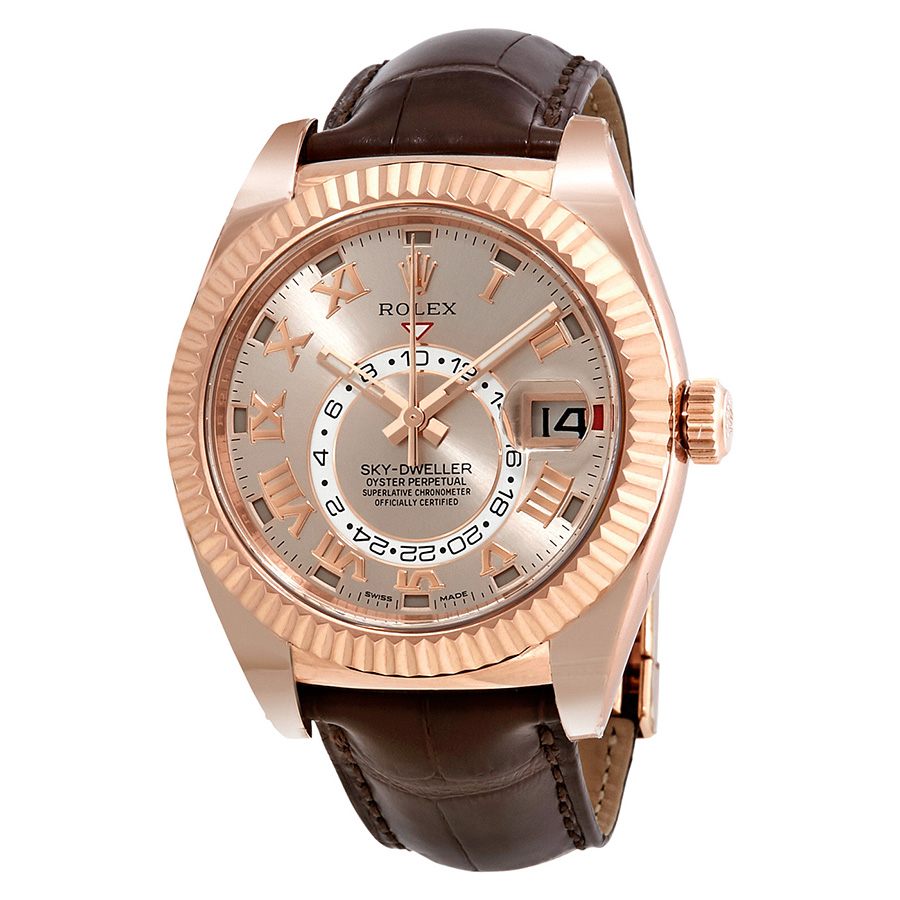 Rolex Sky-Dweller Sundust Dial 18K Everose Gold Automatic Men's Watch 326135SNRL