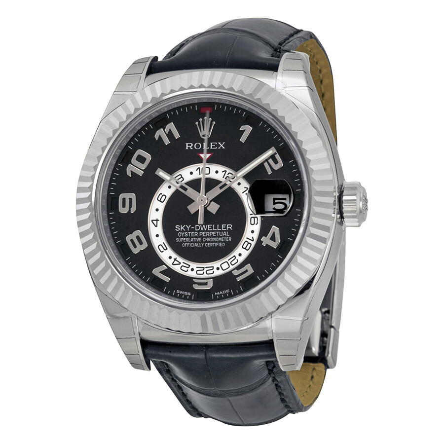 Rolex Sky-Dweller Automatic Black Dial 18kt White Gold Men's
