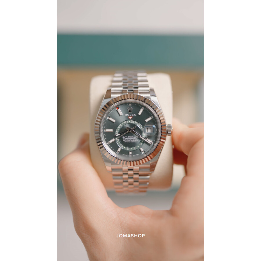 Rolex Sky-Dweller GMT Automatic Chronometer Green Dial Men's Watch