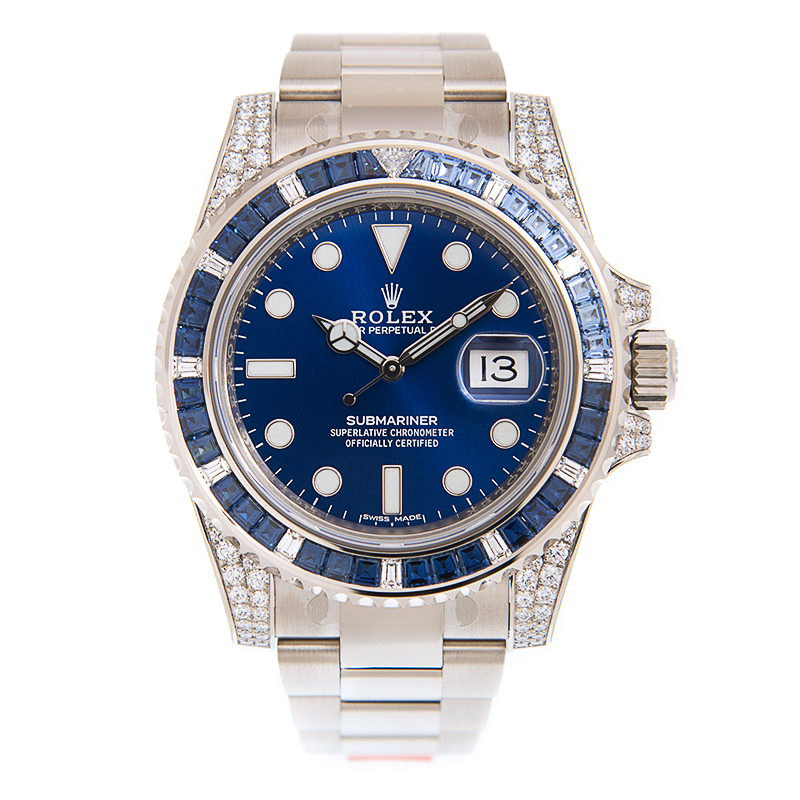 Rolex Submariner Automatic Chronometer Diamond Blue Dial Watch 116659PAVEO