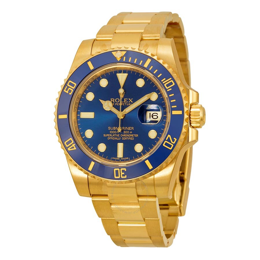 rolex submariner full gold blue dial