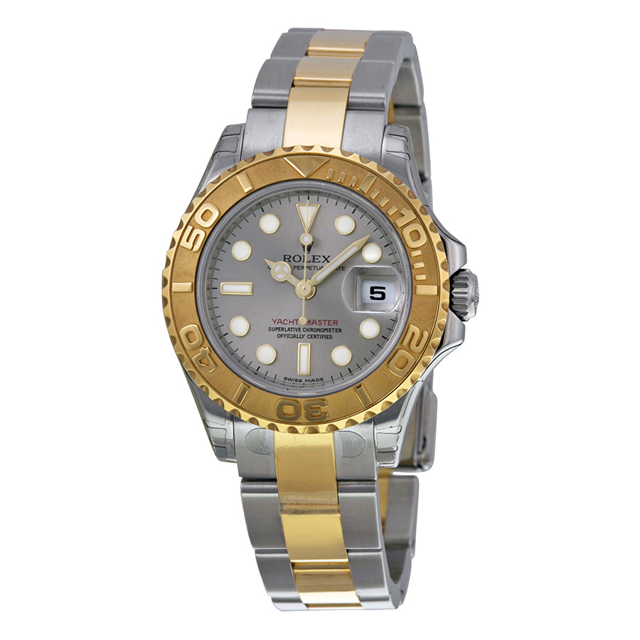 Rolex Yacht-Master Grey Dial Stainless Steel and 18K Yellow Gold Oyster Bracelet Automatic Ladies Watch 169623GYSO