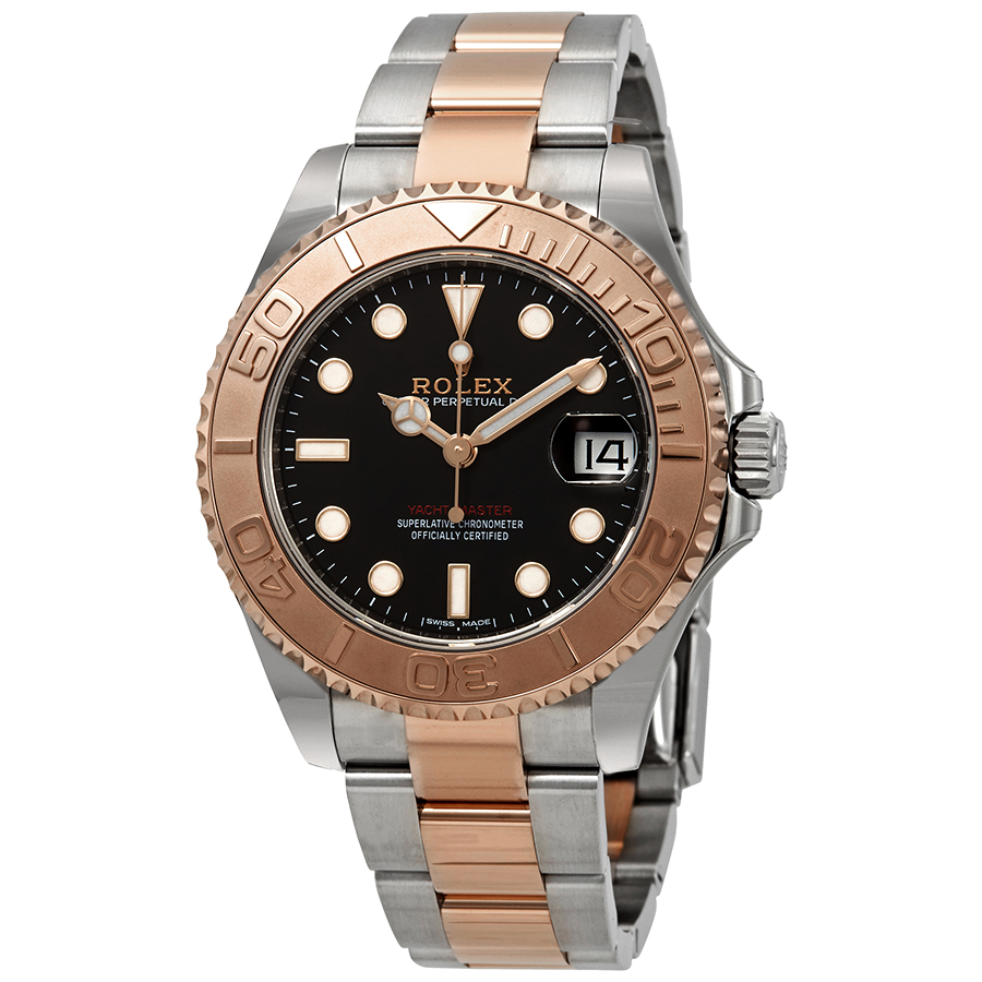 Rolex Yacht-Master 37 Automatic Black Dial Ladies Steel and 18K Everose Gold Oyster Watch 268621BKSO