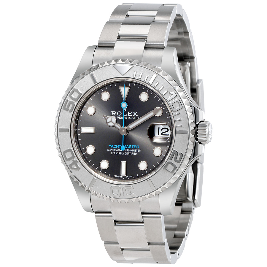 Rolex Yacht-Master Rhodium Dial Steel and Platinum Oyster 37 mm Watch 268622RSO
