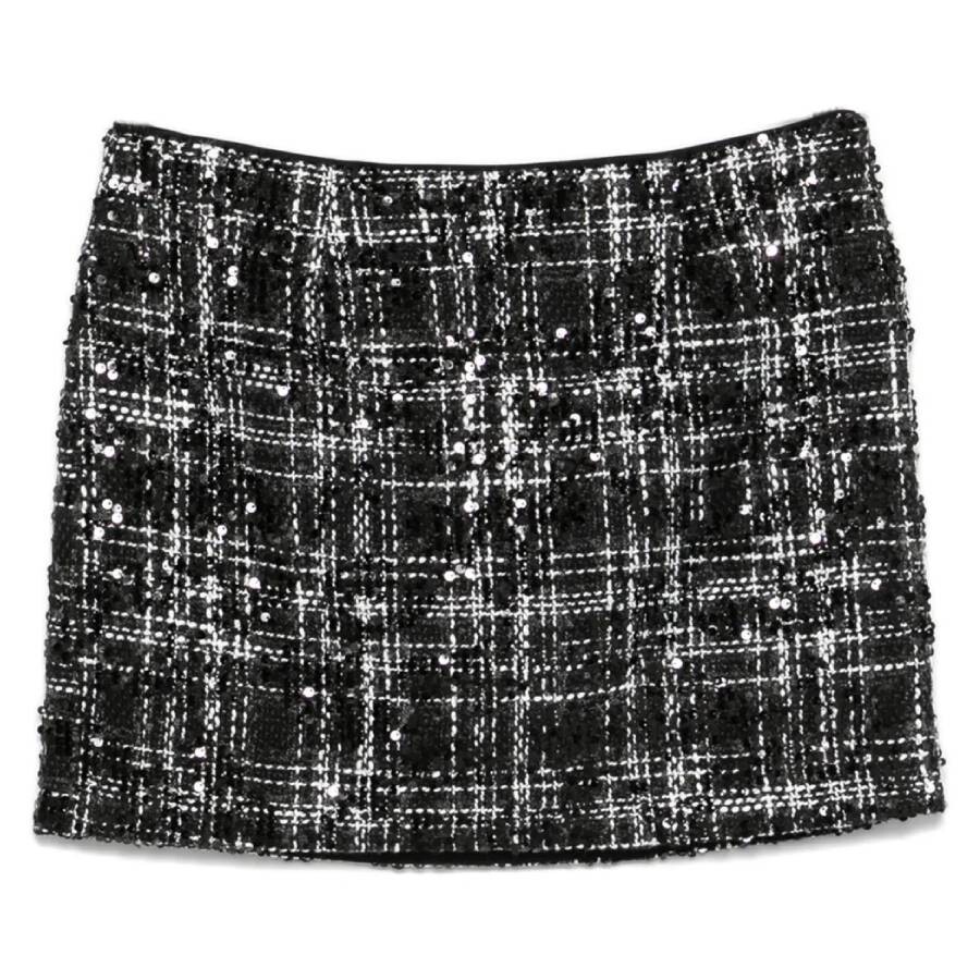 Boucle Sequin Embellished Mini Skirt