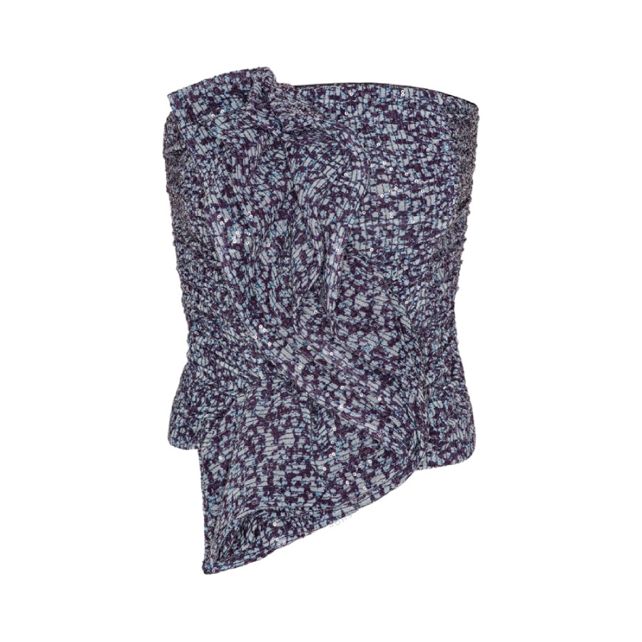 Rotate Birger Christensen Rotate Cropped Ruffle Strapless Top